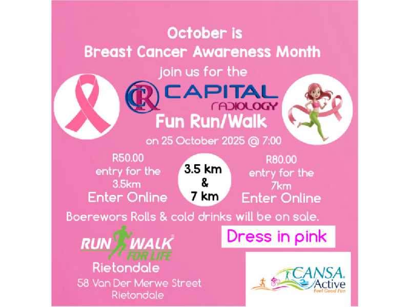 Capital Radiology Fun Run/Walk for Breast Cancer Awareness Month